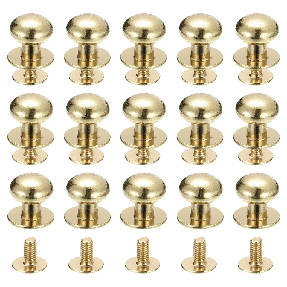 Sourcing Map Home & Garden rivet cuir 10mm doré 15 pcs à vis