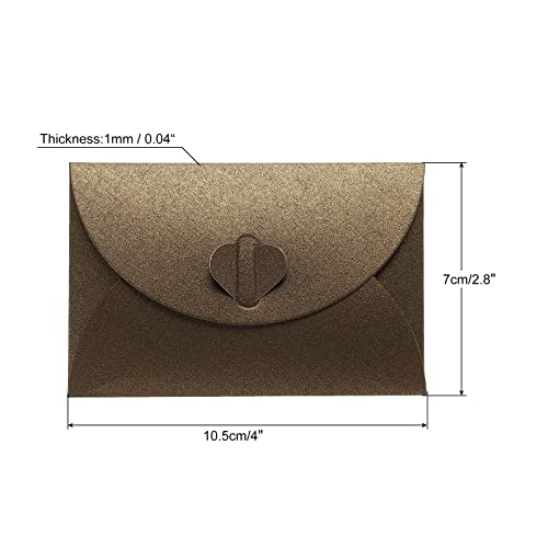 Sourcing Map Mini enveloppes cœur café 7x10,5cm lot 50