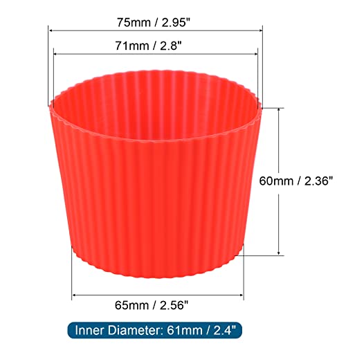 sourcingmap Home & Garden housse tasse silicone rouge lot 4 antidérapant