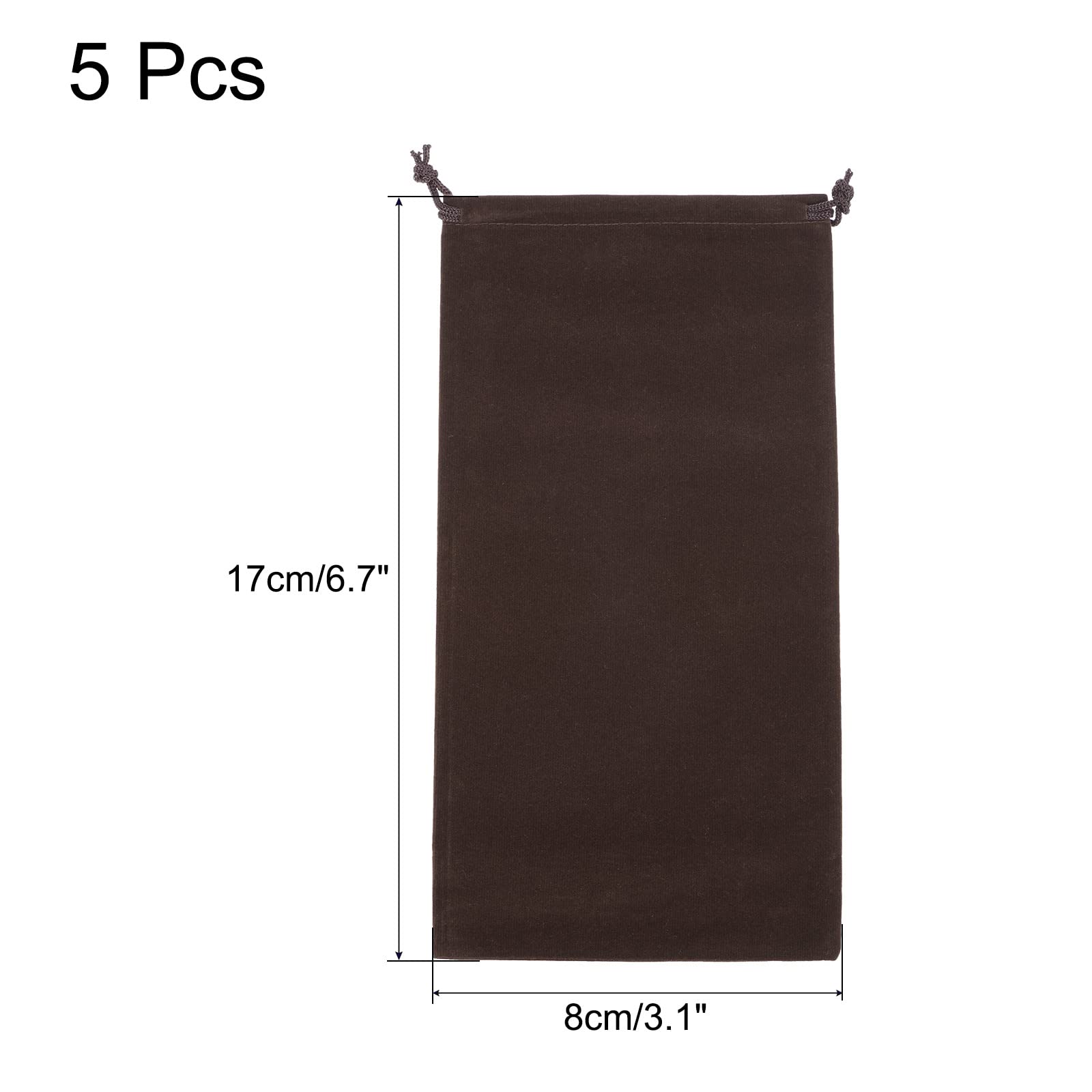 Sourcing Map 17x8cm Pochette Microfibre Marron Lot 5 Verres
