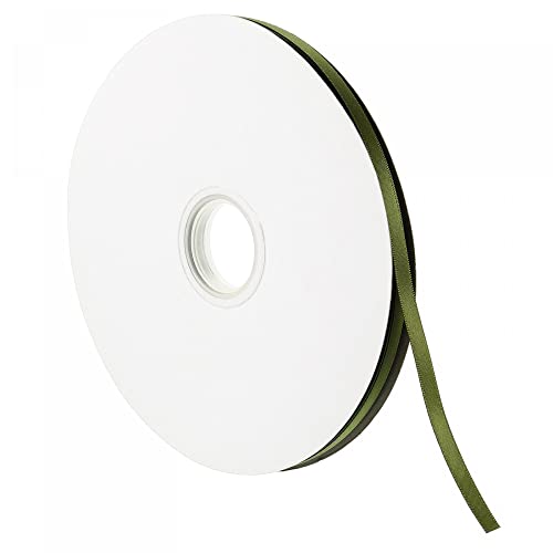 sourcing map Home & Garden ruban satin vert olive 7mmx91,4m