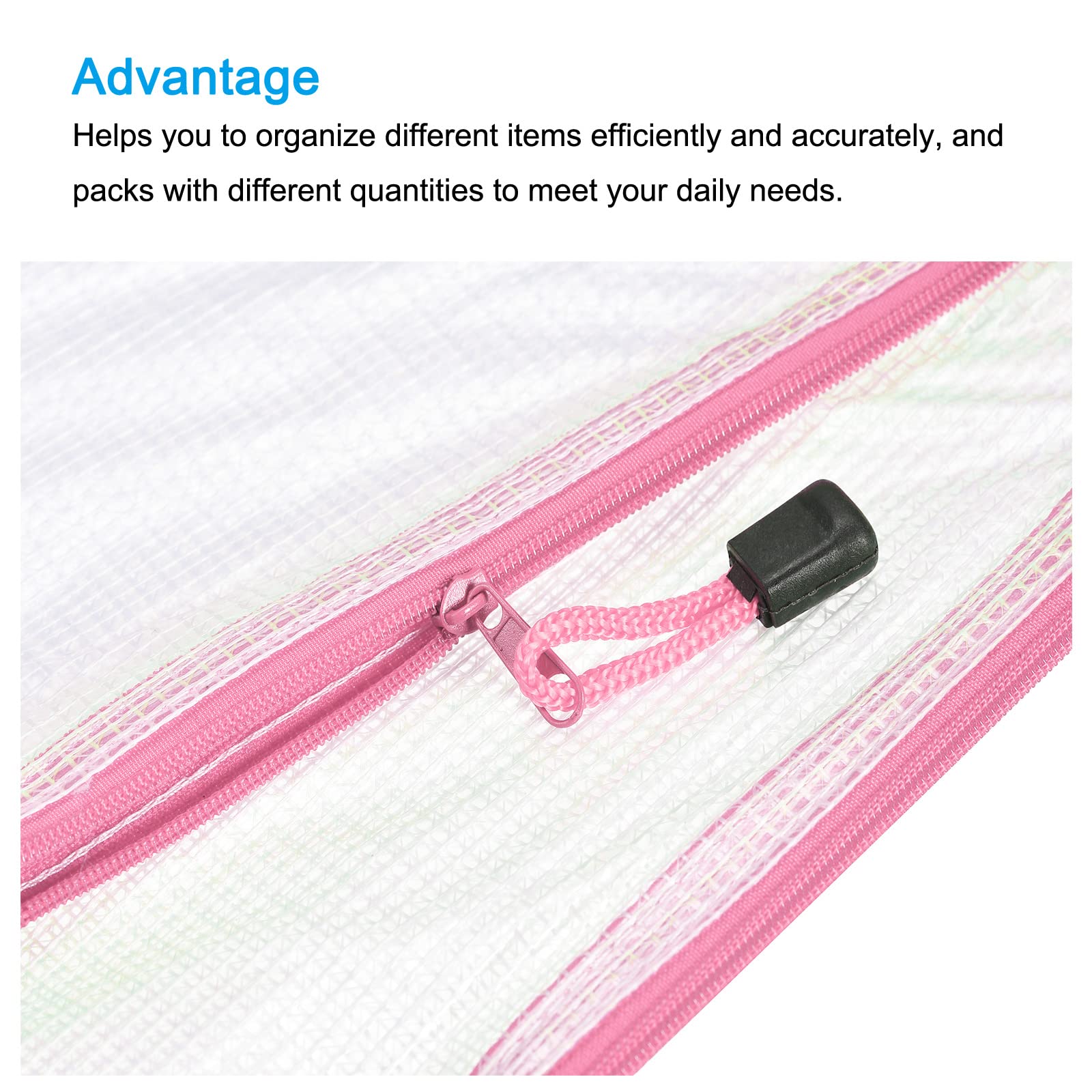 sourcing map pochette zip A4 rose lot 12 PVC
