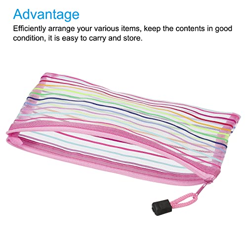 sourcing map B6 pochette maille zippée rose lot de 6 nylon