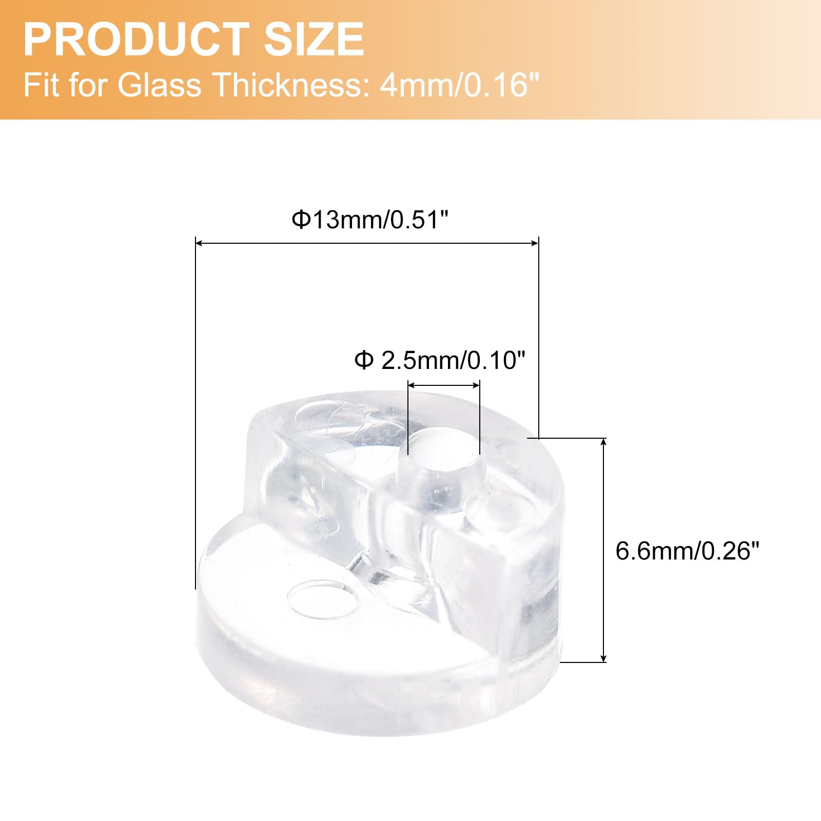 SOURCINGMAP Home Clips Verre Plastique Transparent 4mm Lot 30