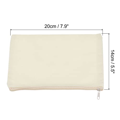 sourcing map Pochette Toile 20x14cm Beige Lot de 4
