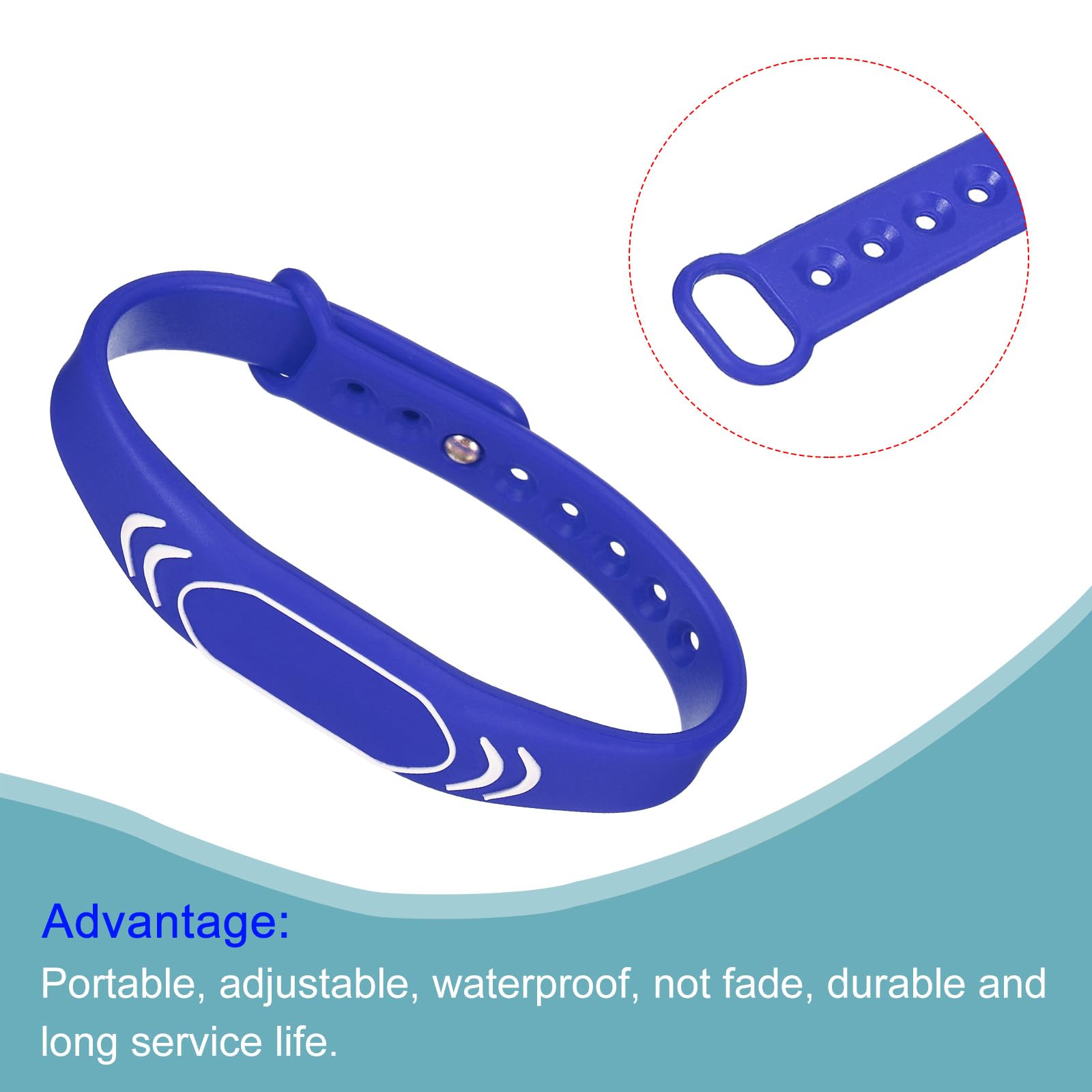 sourcing map Electronics bracelet RFID silicone 13,56 MHz bleu x1