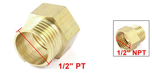 Sourcingmap Bague Laiton 1/2 NPT Raccord Hexagonal Mâle Femelle
