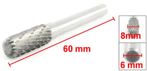 sourcingmap cylindre fraise rotative carbure 8x20 mm tige 6 mm