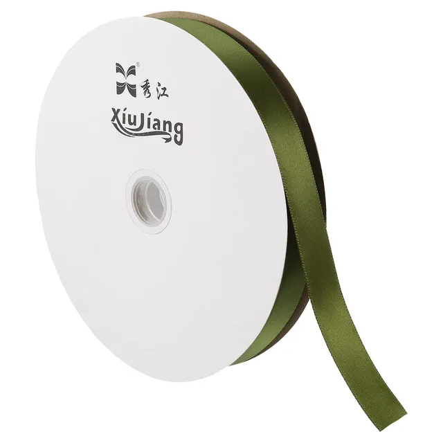 Sourcing Map ruban satin vert olive 20mm x 91,4m