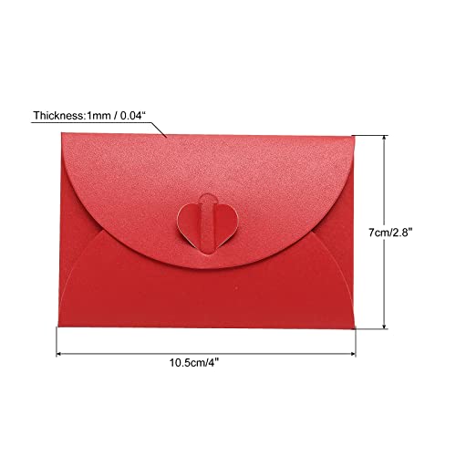 sourcing map Mini Enveloppes Cœur Rouge 50 pcs 7x10,5cm