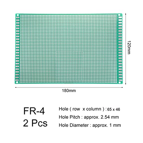 Sourcing Map Carte PCB 12x18cm simple face lot 2 FR4