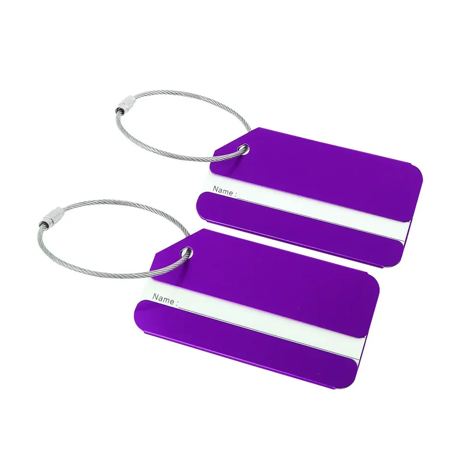 Sourcingmap étiquette bagage aluminium violet lot 2