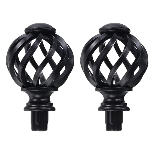 Sourcing Map Embouts Tringle Rideau Noir 2 Pcs 19mm