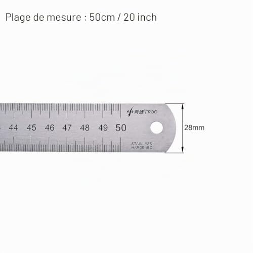 sourcing map règle inox 50 cm outil mesure trou suspension