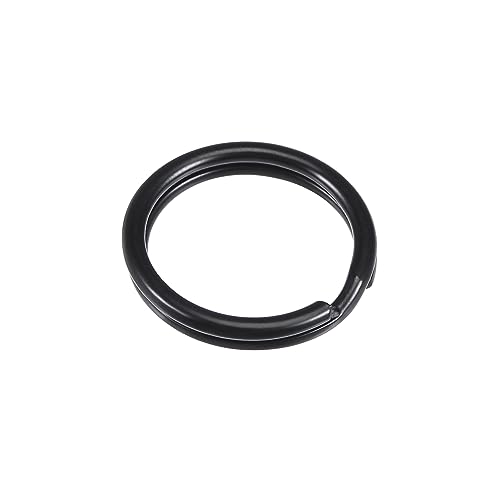 sourcing map Anneau Porte-Clé Fendu 15mm Noir Lot 20