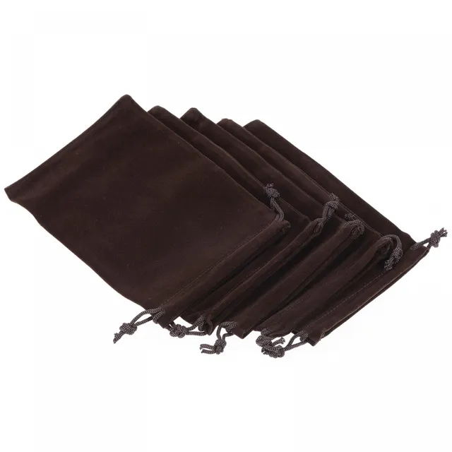 Sourcing Map 18x12cm Pochette Microfibre Marron Lot 5