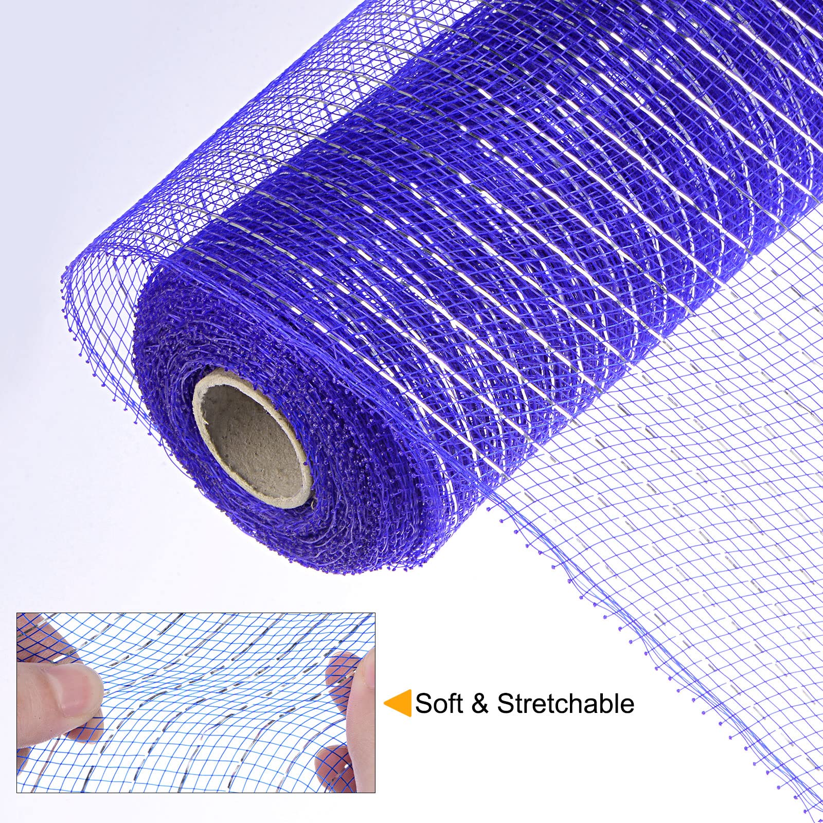 Sourcing Map Toile Jute Ruban Déco Bleu Argent 26cm x 9m