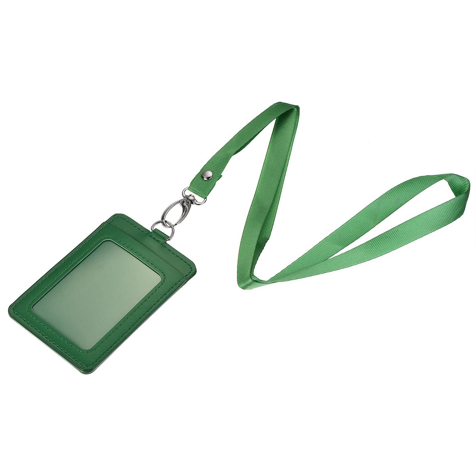 sourcing map Porte-Badge PU Jaune Vertical 11x7,4cm + Cordon