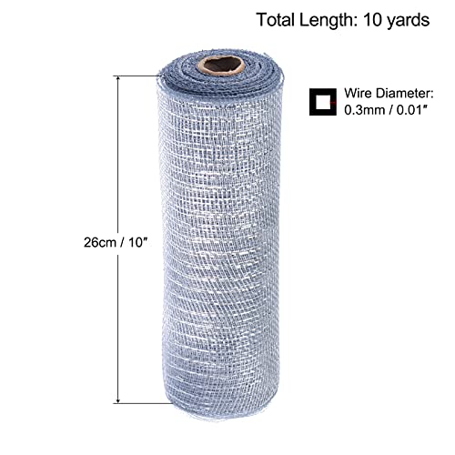Sourcing Map Home Ruban Maille Toile Jute 26cm Gris Argent 9m
