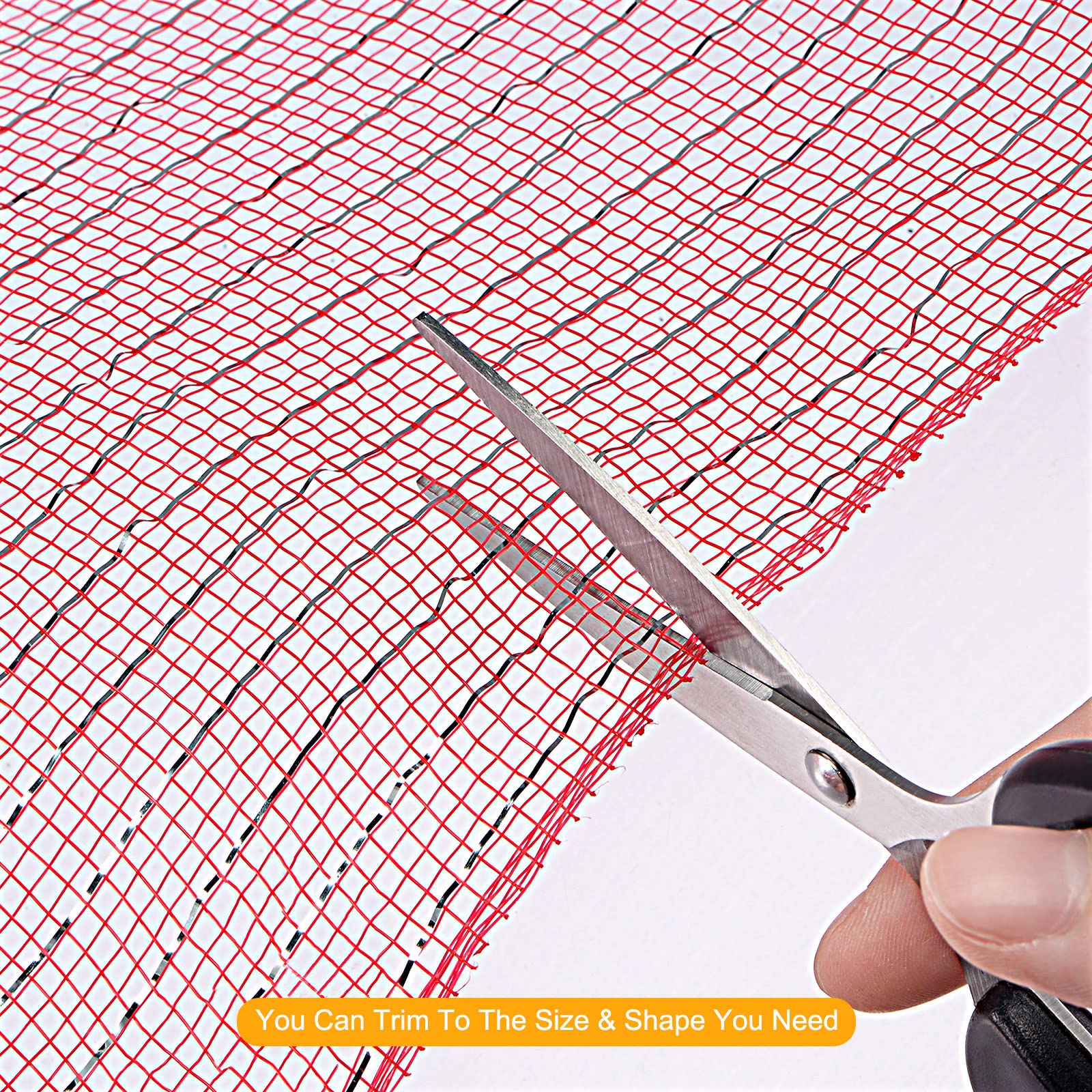 Sourcingmap ruban maille toile jute rouge argent 26cmx9m