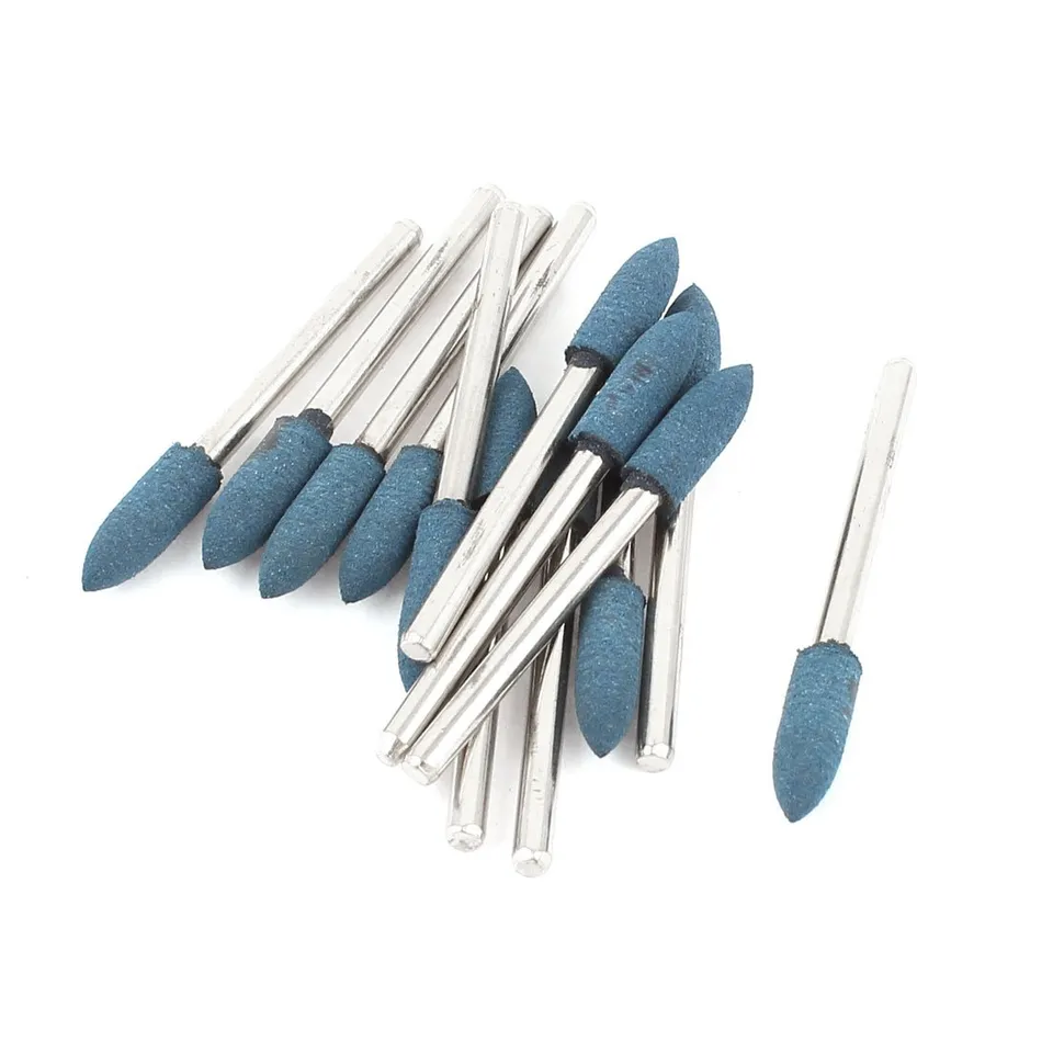 Sourcingmap Pointe à meuler caoutchouc bleu 5x15mm lot 12
