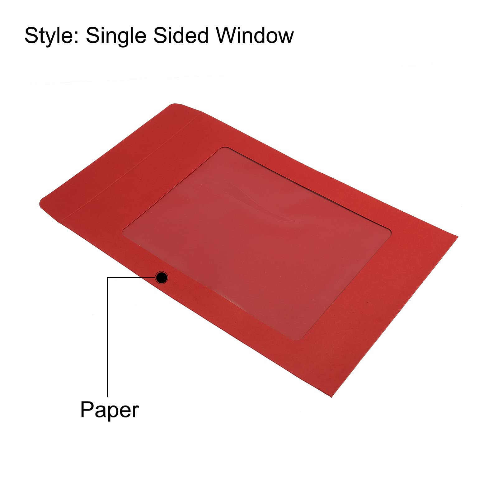 Sourcing Map A4 Enveloppe Fenêtre Rouge Simple Face x10