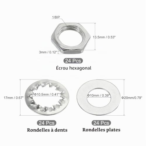 SOURCINGMAP Home kit tige filetée lampe 1/8IP 84 pièces