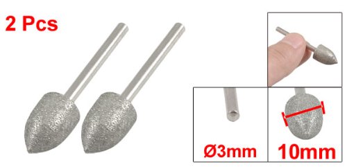 Sourcingmap Fraises diamant coniques 10 mm lot 2 tige 3 mm