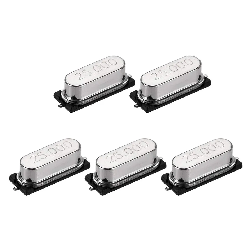 sourcing map Oscillateur Quartz 25MHz 5Pcs CMS 49SMD