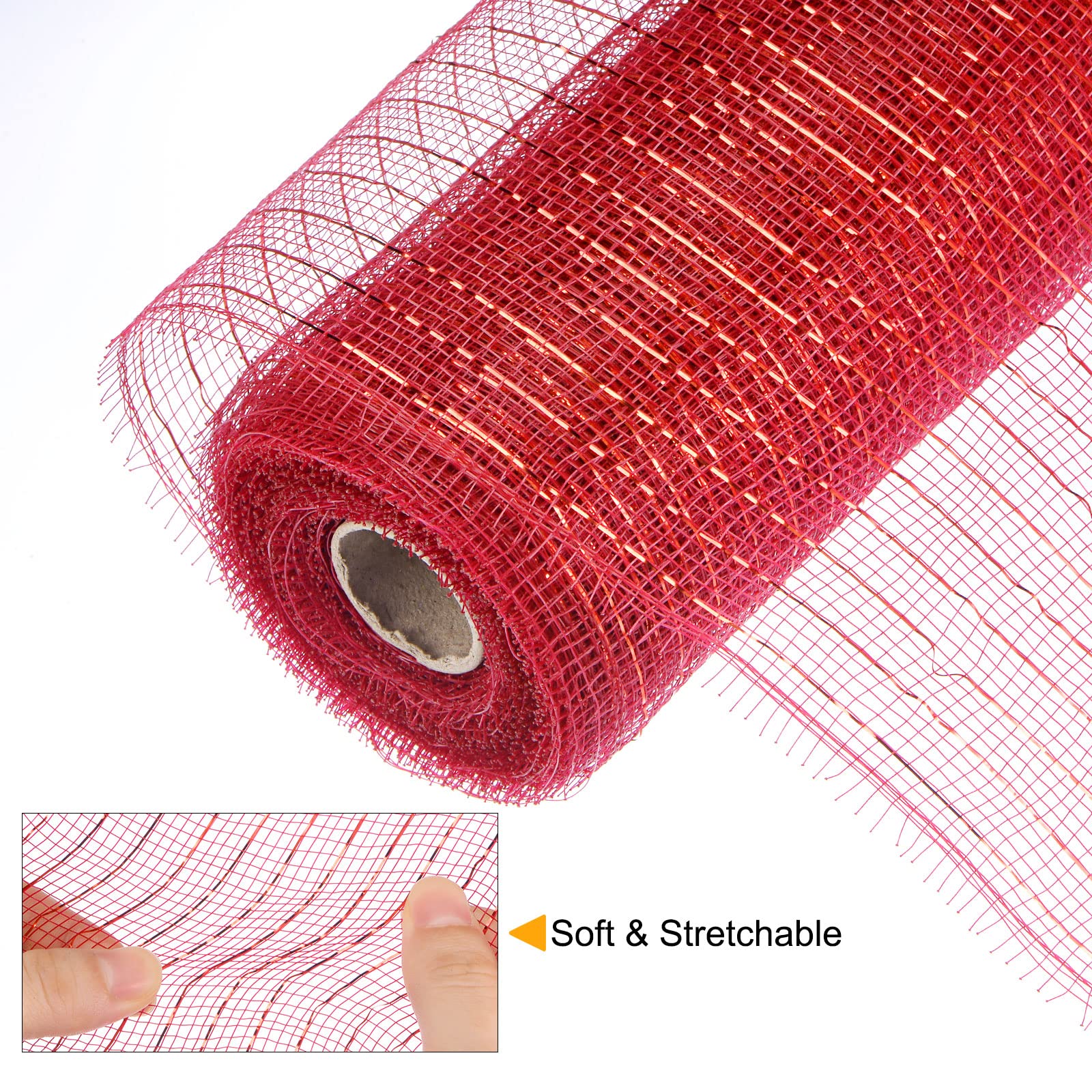 sourcingmap Home & Garden ruban maille jute rouge 1 rouleau imperméable