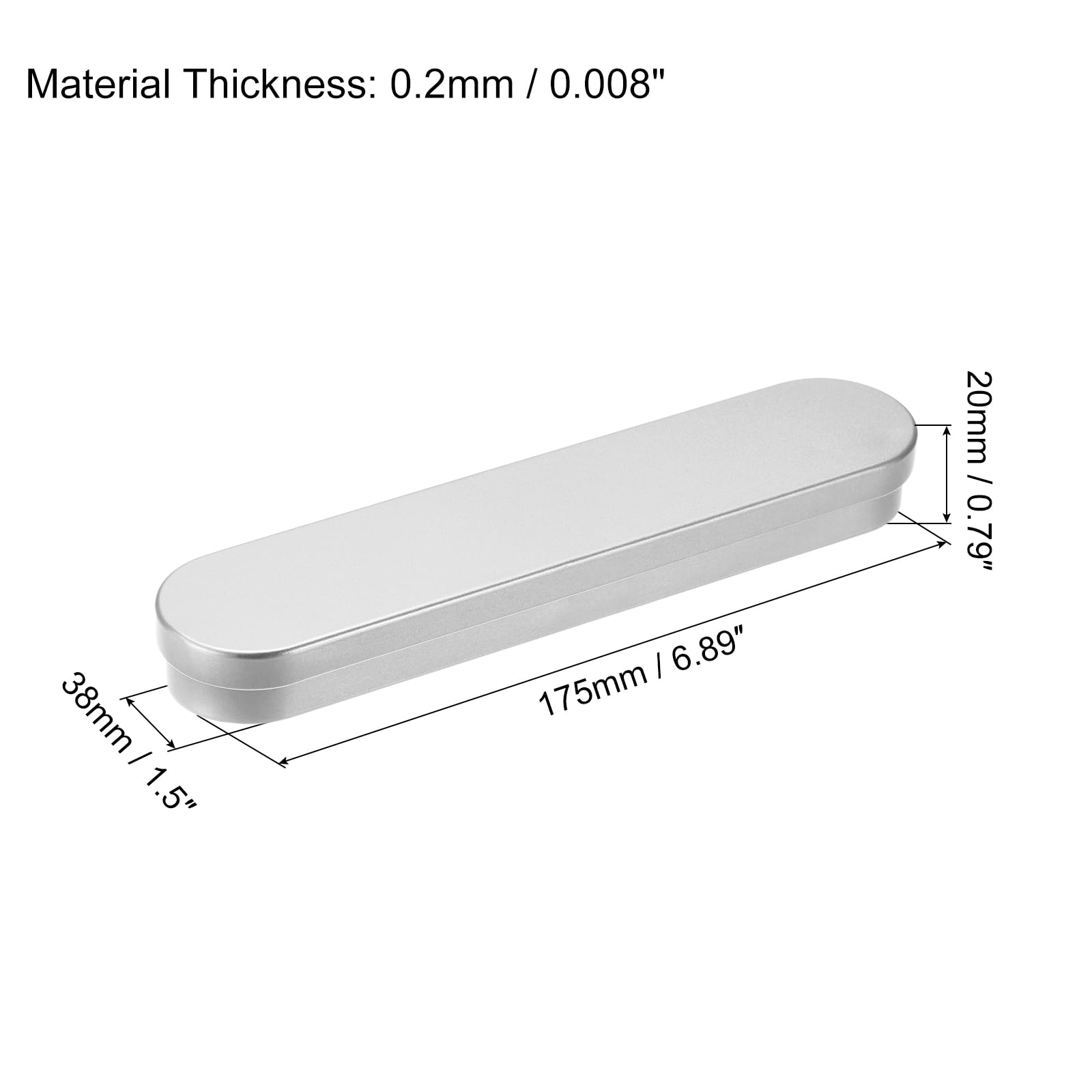 sourcingmap Home Boîte étain argenté 175mm couvercle lot de 2