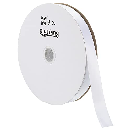 sourcing map Home & Garden ruban satin blanc 20mmx91,4m polyester