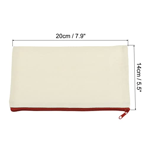 Sourcingmap Office pochette toile zip rouge 20x14 cm 4 pcs