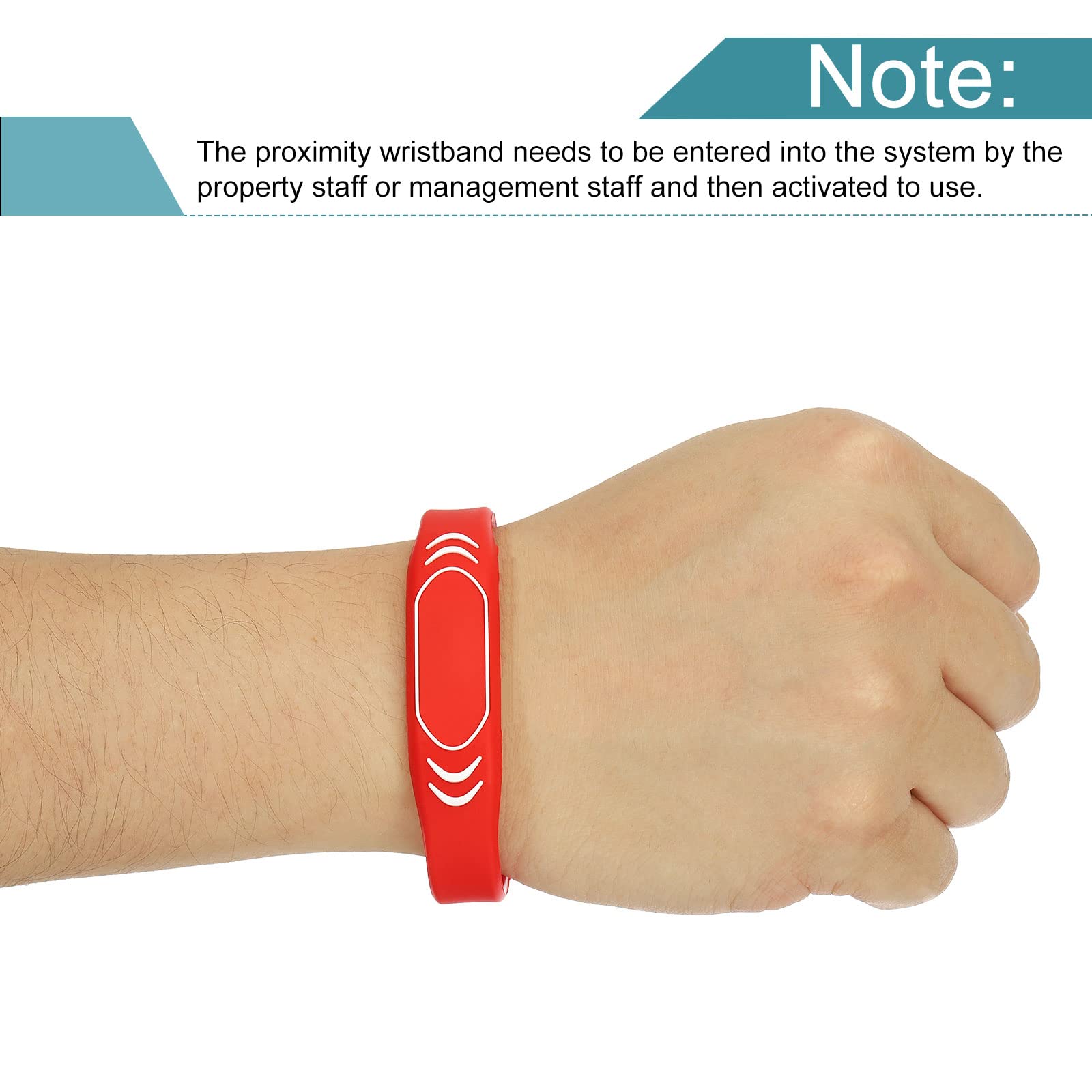 sourcing map Electronics bracelet RFID silicone 13,56 MHz rouge x2