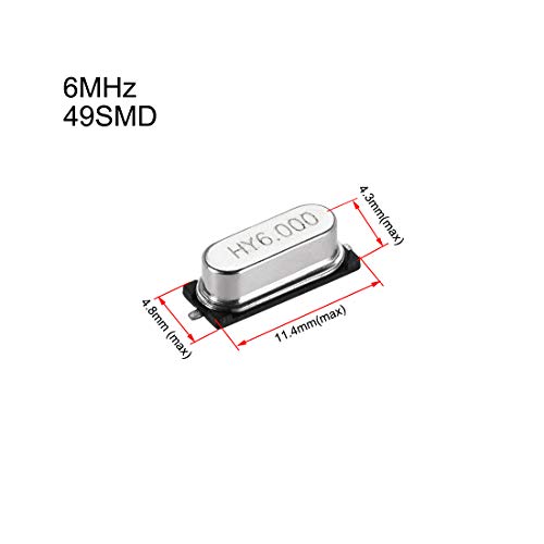 sourcing map Oscillateur Quartz 6MHz 20Pcs CMS 49SMD