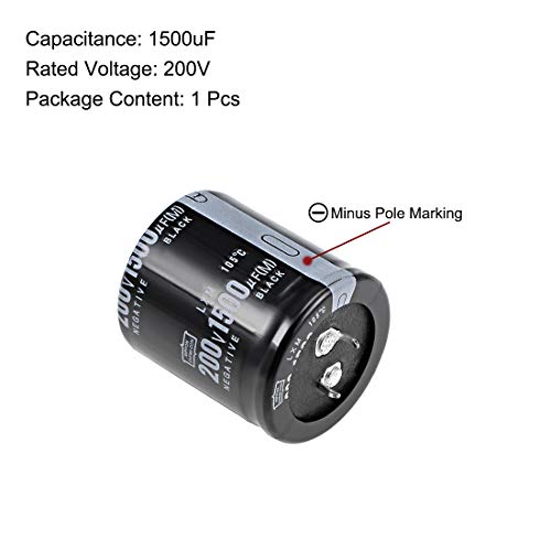 sourcing map 1500uF 200V condensateur aluminium 1 pièce 105°C
