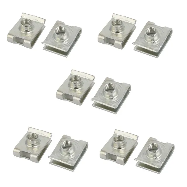 sourcingmap Écrous en U M6 acier 19x14mm lot 10 argent