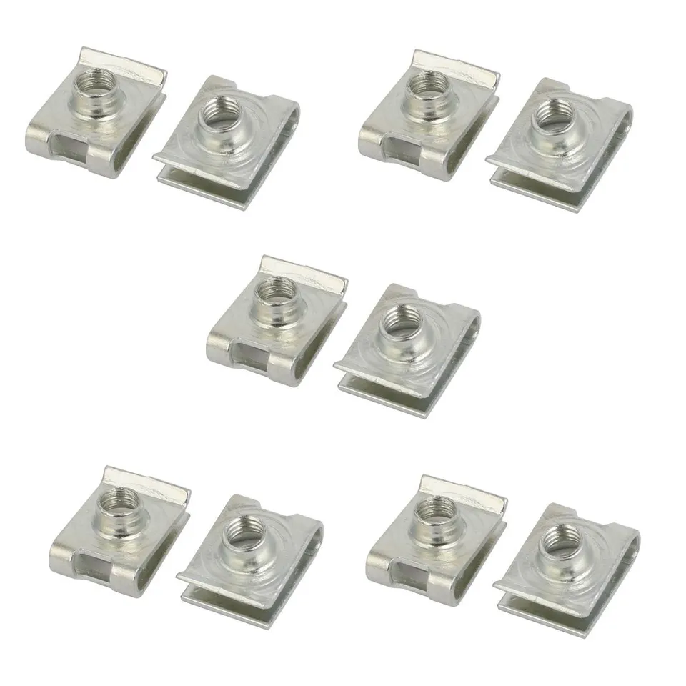 sourcingmap Écrous en U M6 acier 19x14mm lot 10 argent