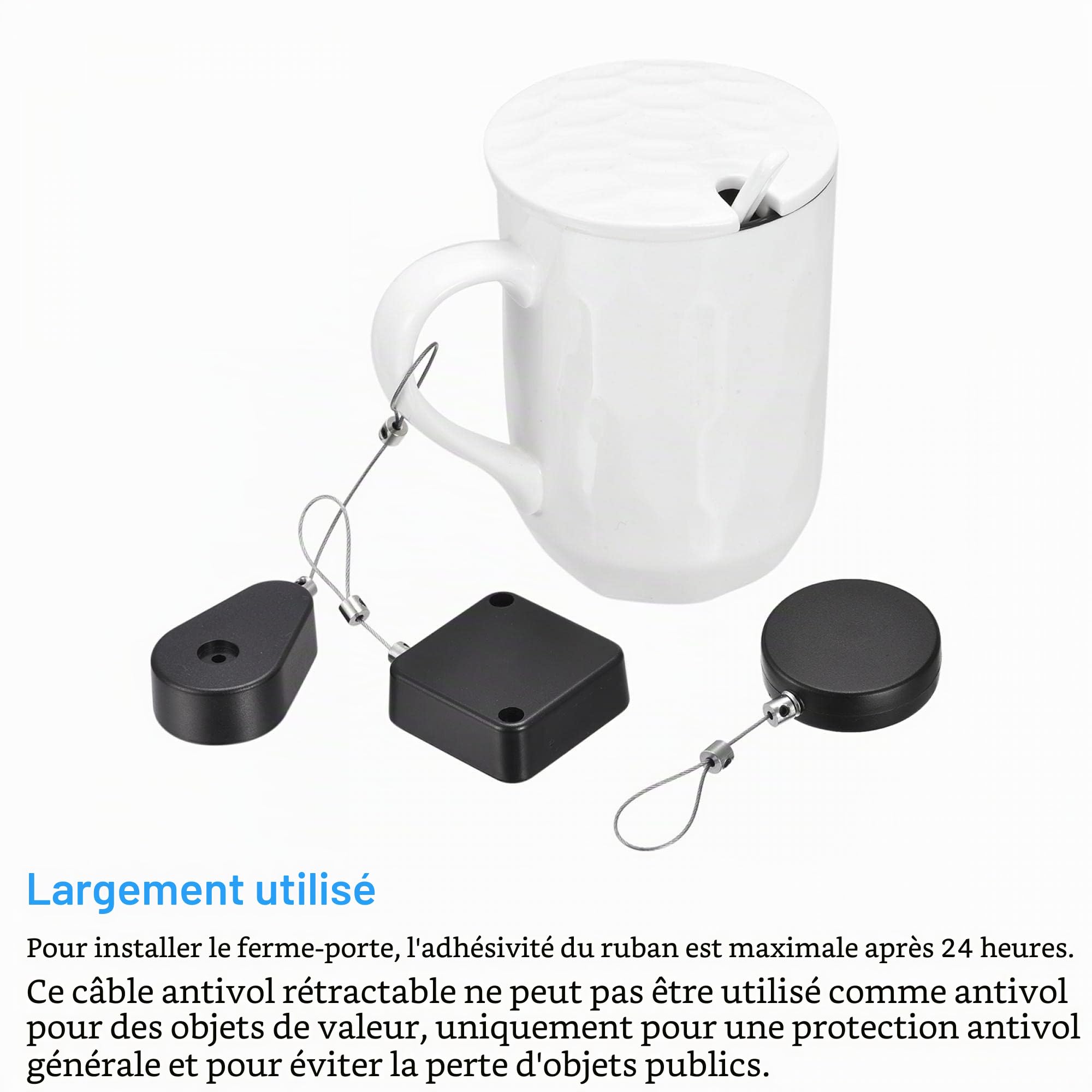 sourcing map serrure câble rétractable 2 m noire 200 g