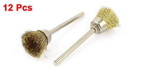 sourcingmap Brosse Laiton Rotatif 10mm Tige 3mm x12