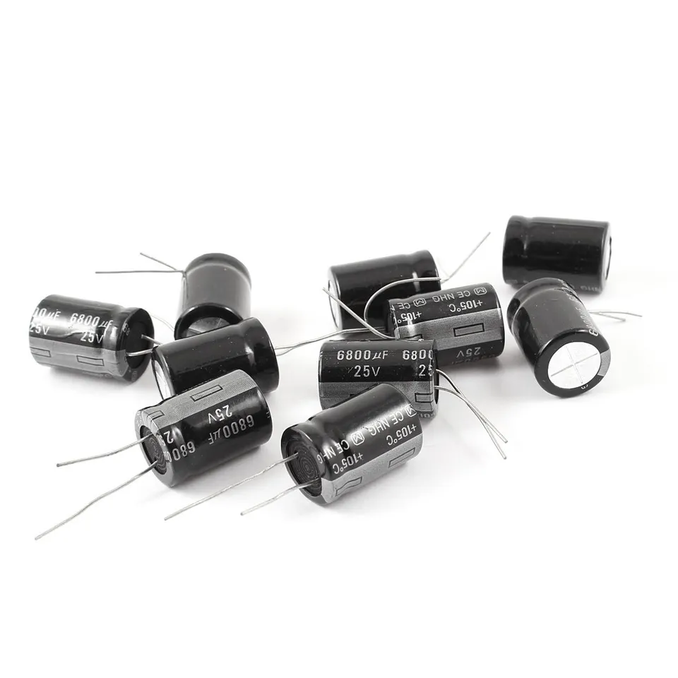 sourcing map 6800uF 25V condensateur radial 10 pièces 105°C