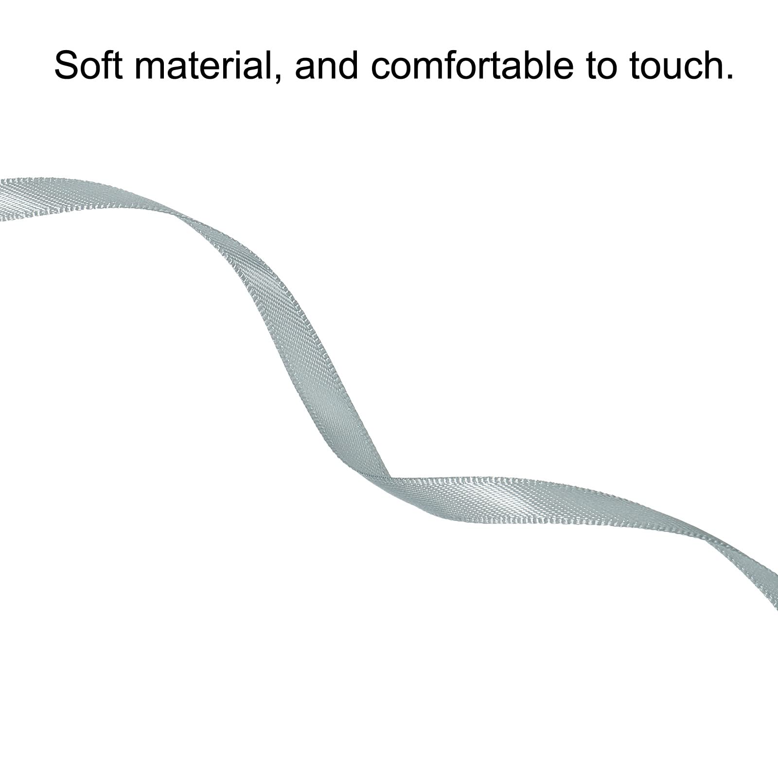 Sourcing Map Ruban Satin Gris Clair 7 mm x 91,4 m Rouleau