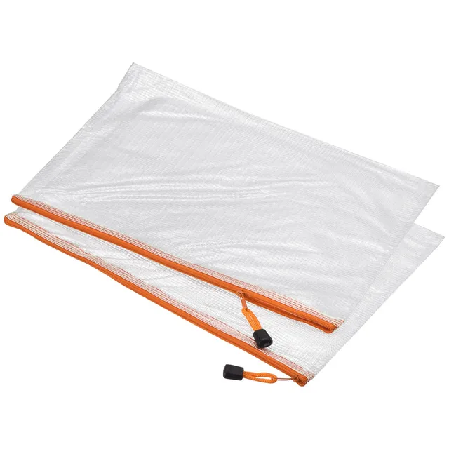 Sourcingmap pochette A4 zip orange lot de 12 PVC