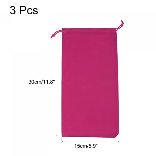 sourcing map pochette microfibre 30x15 cm rose rouge lot 3 anti-rayure
