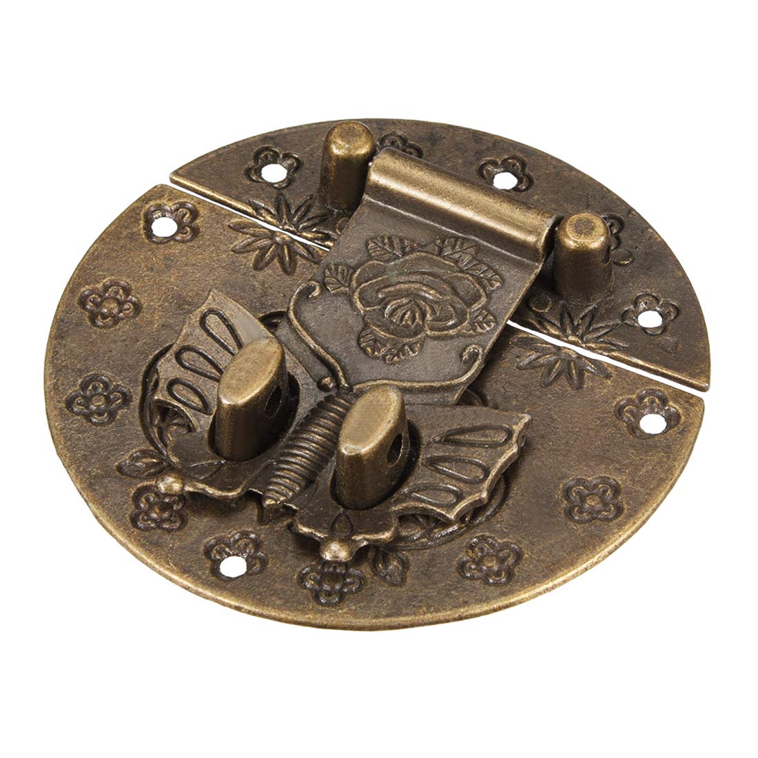 Sourcing Map fermoir loquet bronze vintage boite bois 73mm