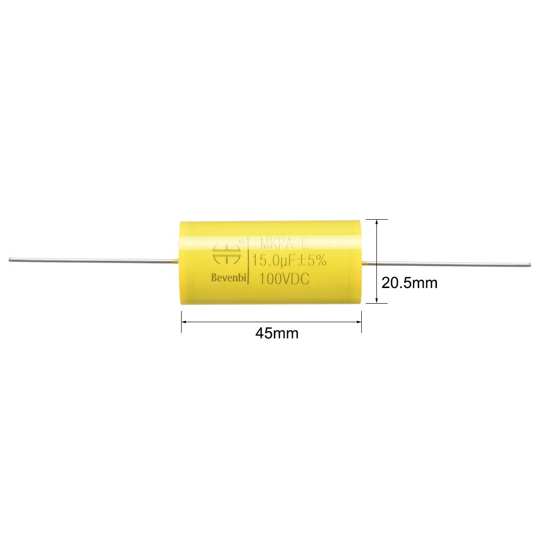 Sourcing Map Condensateur film polyester axial 15uF pièce unique