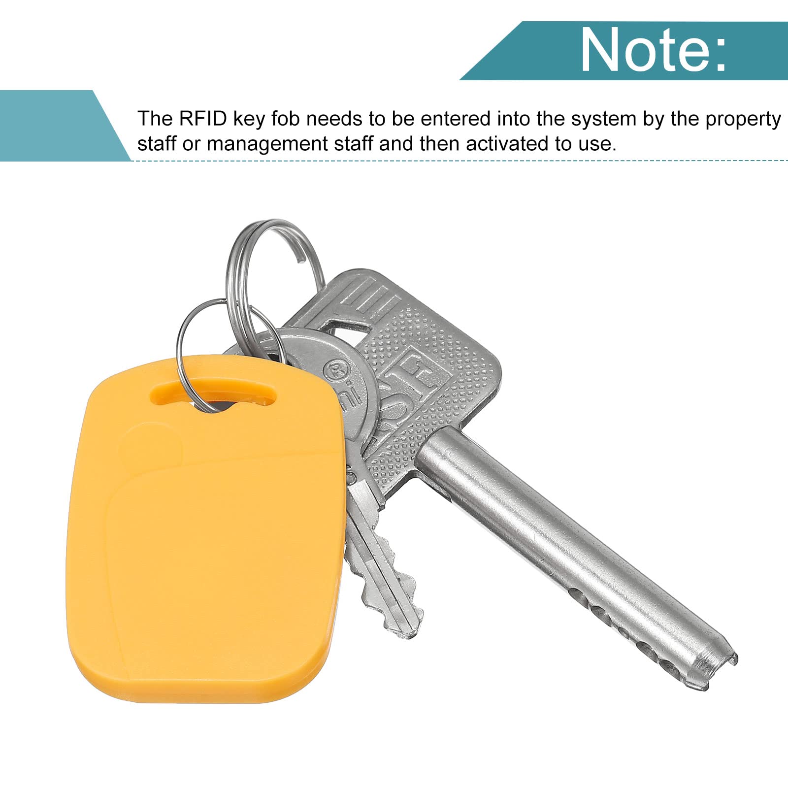Sourcing Map double fréquence porte-clés RFID jaune lot 12
