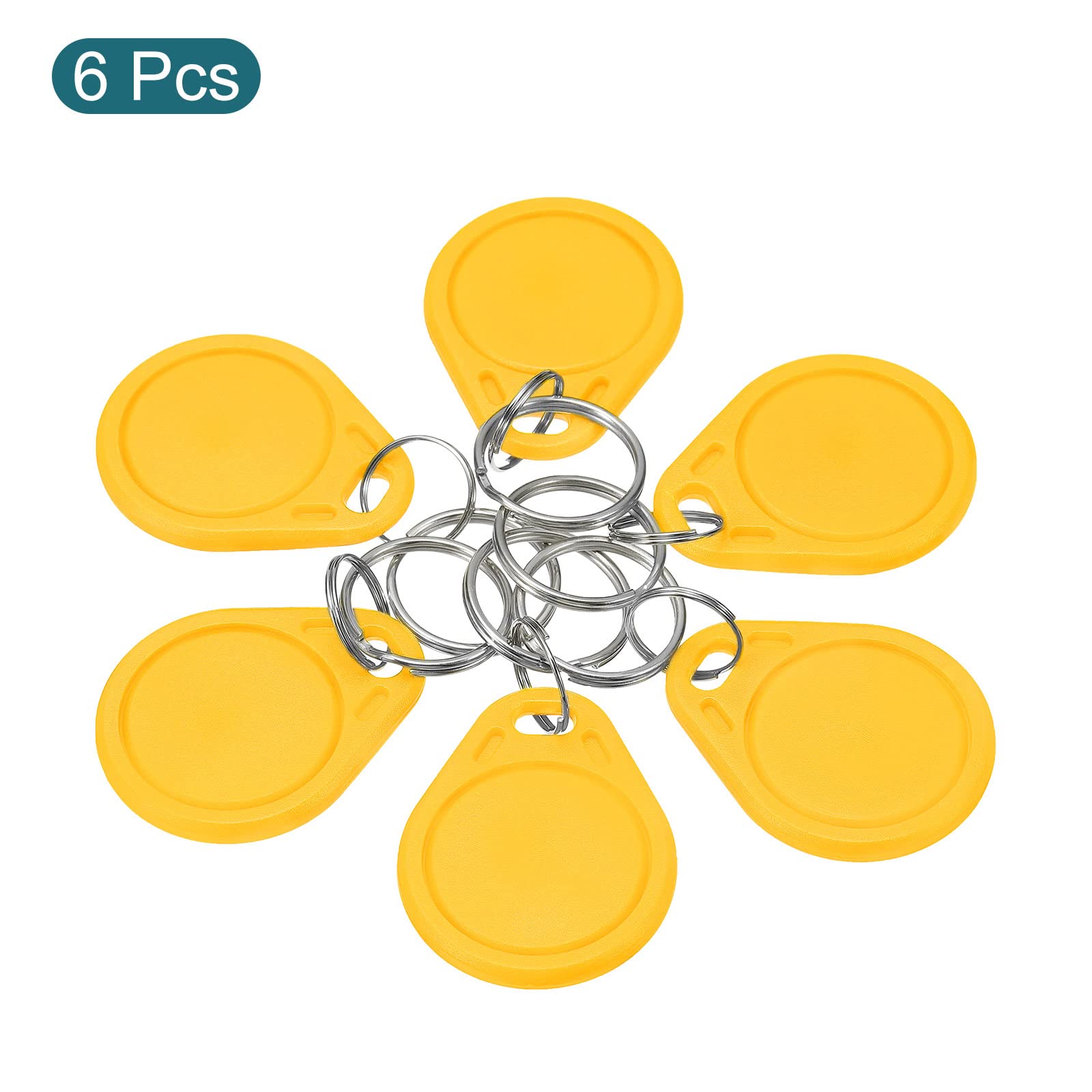 Sourcing Map Office porte-clés RFID 13,56 MHz jaune lot de 6