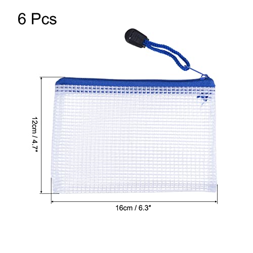 sourcing map Pochette A6 zippée blanche lot de 6 PVC