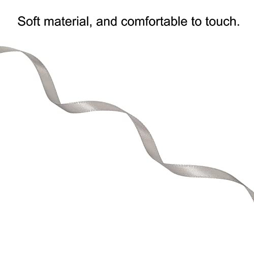 sourcing map Ruban Satin Gris 7mm x 91,4m Rouleau Polyester